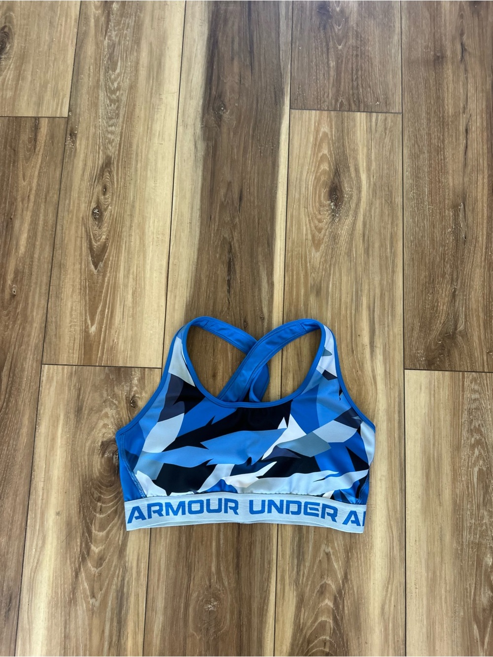 Under Armour women’s Blue Camo Women's Sports Bra size XL